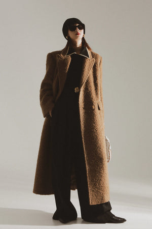Double-Breasted Wool Blend Overcoat with Sash BD0A09981ECE9941515EA93F7B255143