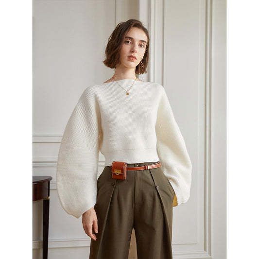 The Scarlet & Ivory Cropped Knit Sweater BD9987E6F8AA2C542DE7CAB21AD93E53