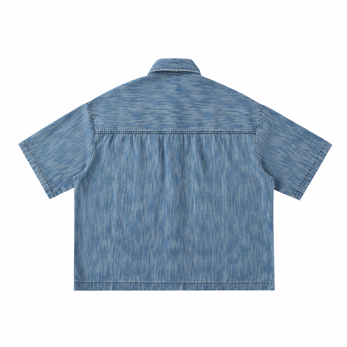 The Distressed Panel Vintage Denim Shirt BackViewWashedDenimShirt