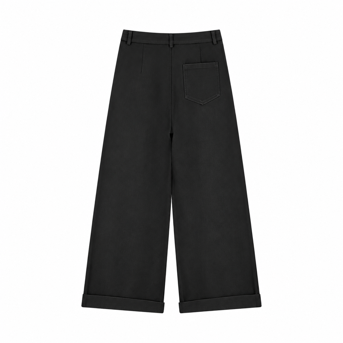 Women’s Tencel Wide Leg Pants BackViewWide-LegCuffedTrousers