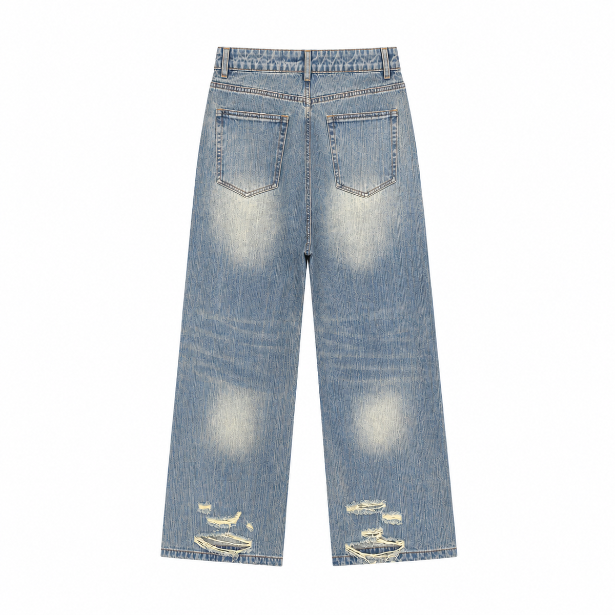 The Distressed Wide-Leg Denim Jeans BackViewofDistressedWide-LegJeans