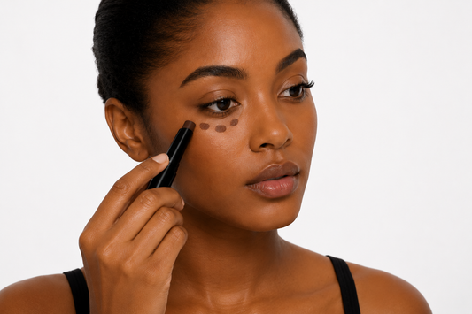 Creme Concealer Stick - Oak Beautyinfocus-makeupapplicationclose-up