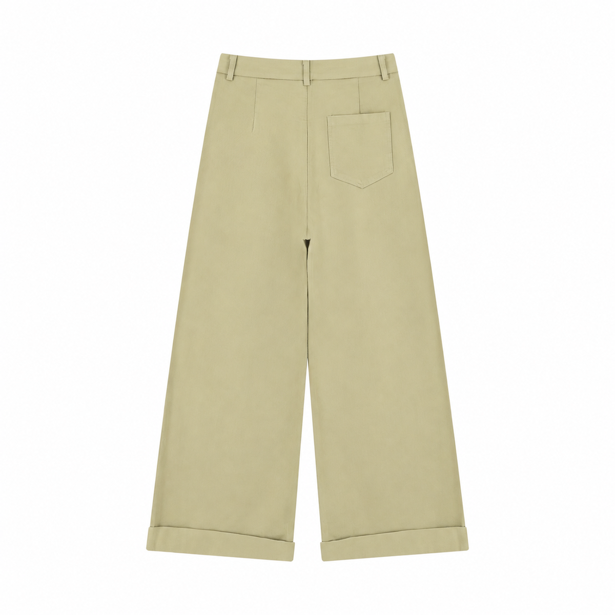 Women’s Tencel Wide Leg Pants BeigeWide-LegPantsBackView