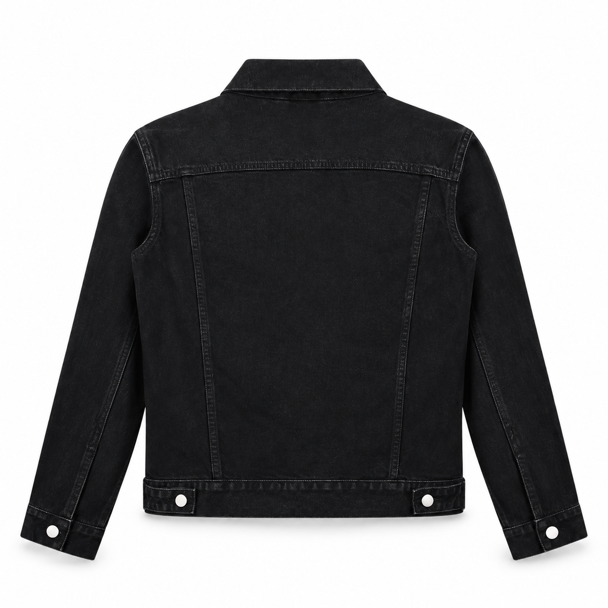 The Vintage-Wash Denim Jacket BlackDenimJacketBackView
