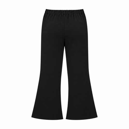 Women's Slim-Fit Flared Sweatpants BlackFlaredPantsBackView