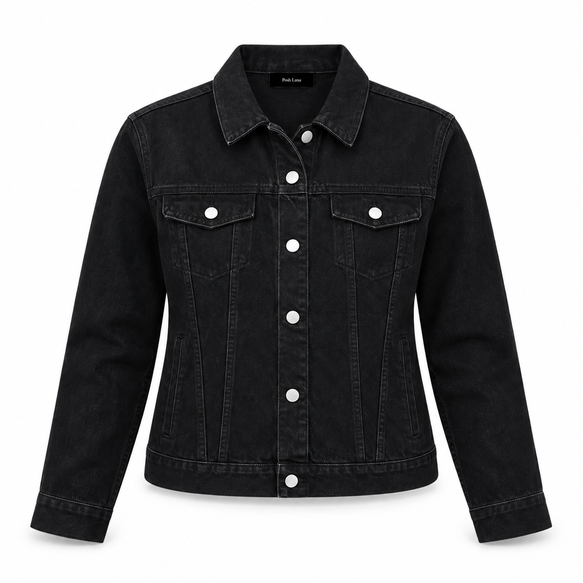 The Vintage-Wash Denim Jacket Black BlackPoshLanaDenimJacket
