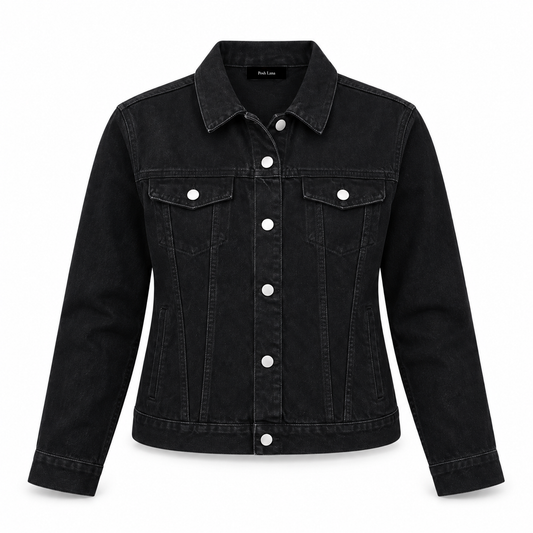 The Vintage-Wash Denim Jacket Black BlackPoshLanaDenimJacket