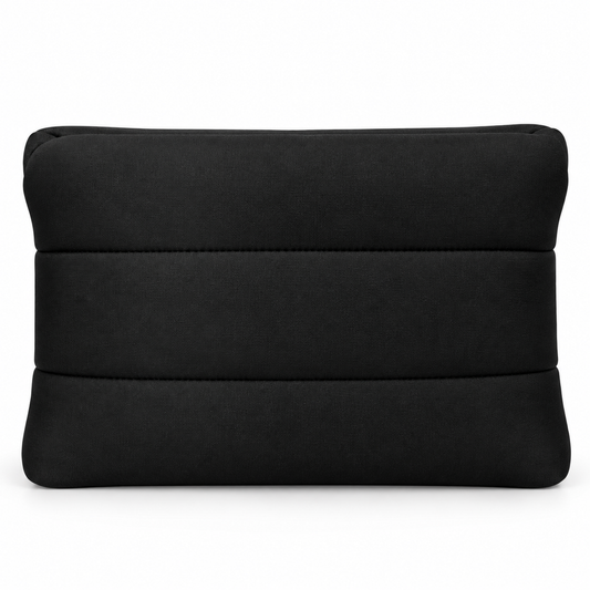 Makeup Bag - Black BlackQuiltedPaddedCosmeticPouch