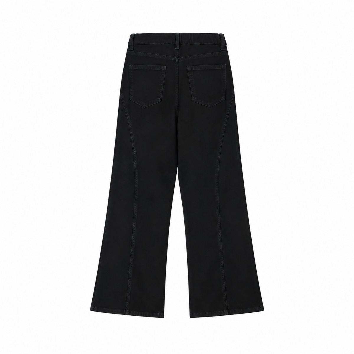 Women's Flared Leg Jeans BlackWide-LegJeansBackView