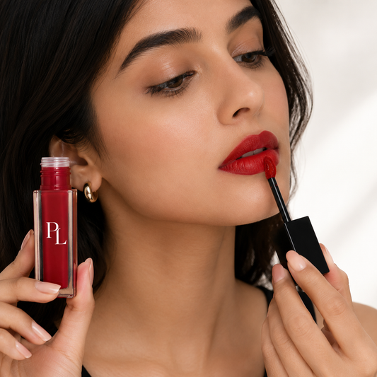 Matte Lip Stain - Velvet Red Boldredlipstickapplicationinstudio
