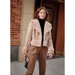 Oat Wool Blend Fur-Trimmed Coat C50F9D576F1998E5917C8288111433D6