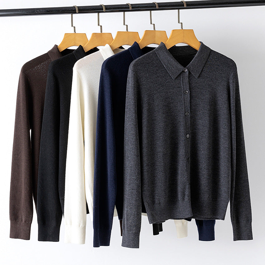 The Refined Wool Polo Cardigan CBF5AE12A0C3111979F4A655DE1862D3