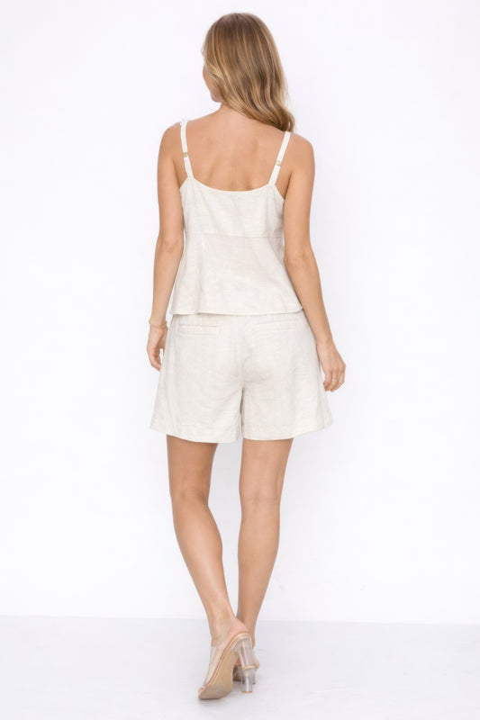 Fresh 100% Linen Set Top And Shorts CC60351SI1