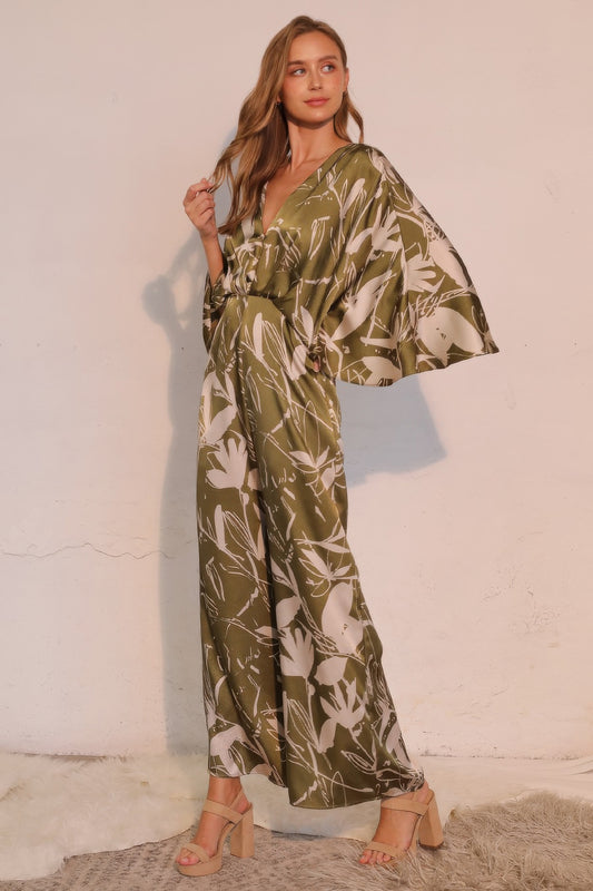 Dreaming Lily Satin Cape Jumpsuit CC60361ASI1