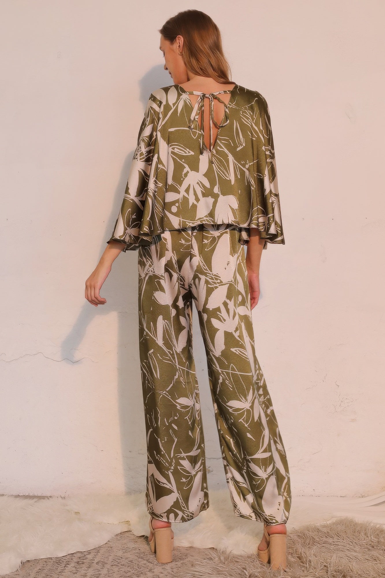 Dreaming Lily Satin Cape Jumpsuit CC60361ASI3