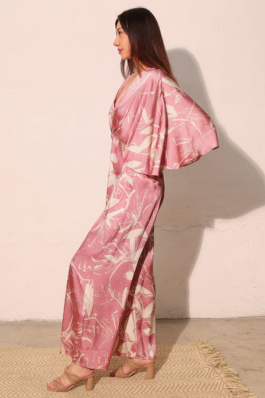 Dreaming Lily Satin Cape Jumpsuit CC60361SI2
