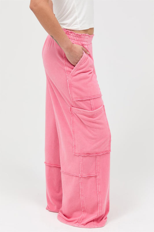 Mineral Wash Wide Leg Cargo Pants CC60529BSI1