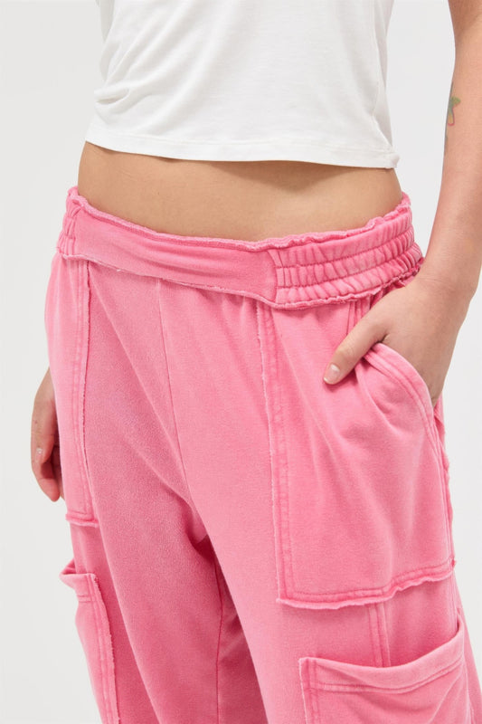 Mineral Wash Wide Leg Cargo Pants CC60529BSI2