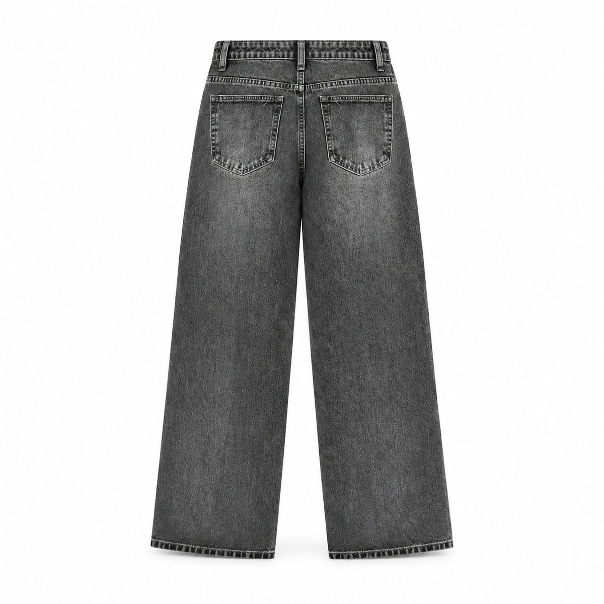 The Vintage-Wash Wide-Leg Jeans CharcoalWide-LegJeansBackView
