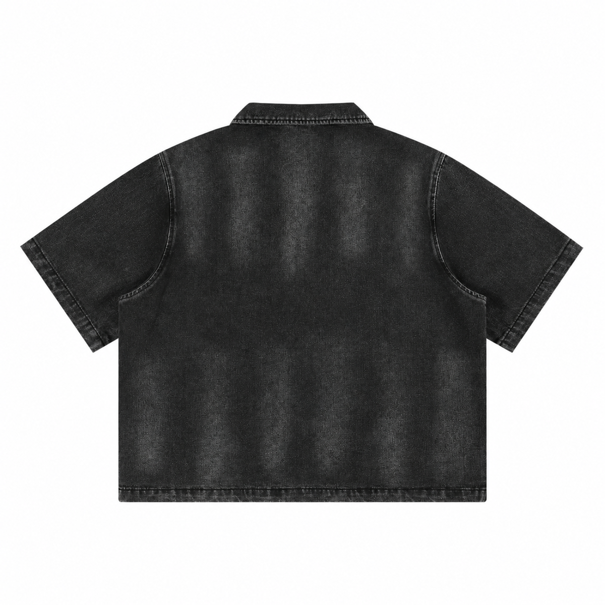 The Heritage Zip-Front Denim Overshirt Charcoal_Washed_Denim_Jacket_Back