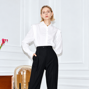 The Refined Cotton Lapel Shirt ChicMonochromeEditorialPortrait