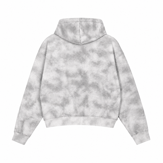 The Vintage-Wash Boxy Zip-Up Hoodie Cloud-WashedGrayHoodieBackView