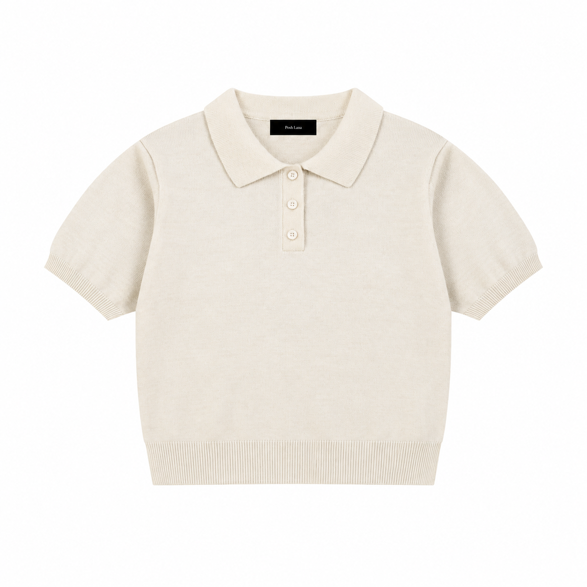Women’s Knit Cotton o Shirt White CreamKnitPoloSweateronWhite