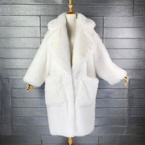 Pink Shaggy Faux Fur Coat White D4652279F261481B714F99CD2D9CDDC7