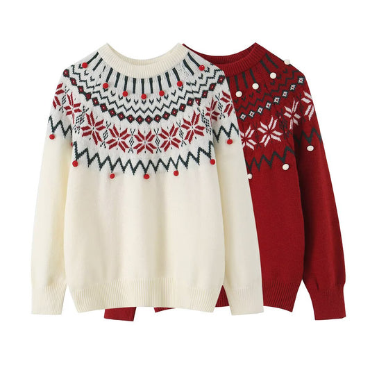 Jacquard Retro Knit Sweater