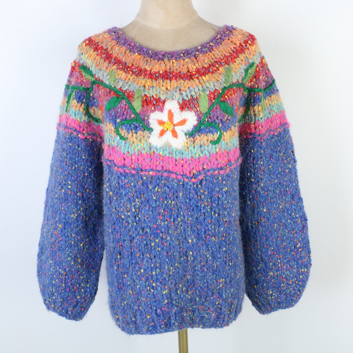 The Sculpted 3D Floral Knit Sweater D92B0B9279BBA18FB1B5EB11C440D1D6