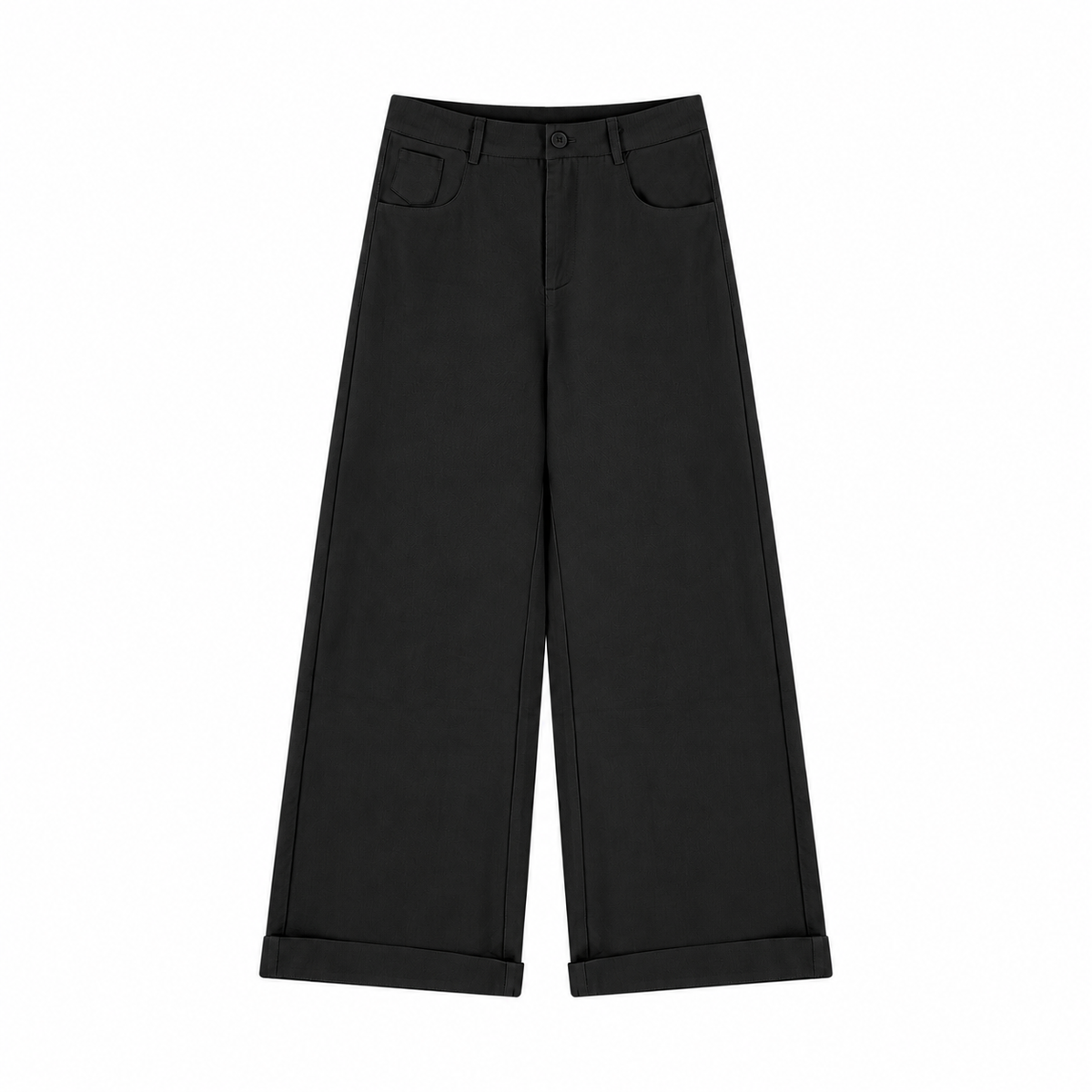 Women’s Tencel Wide Leg Pants Black DarkCharcoalWide-LegCuffedPants