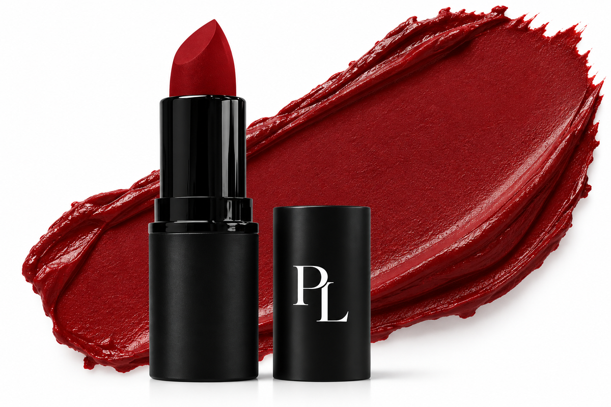 Matte Lipstick - Rubby Slippers DeepRedLipstickandSwatch