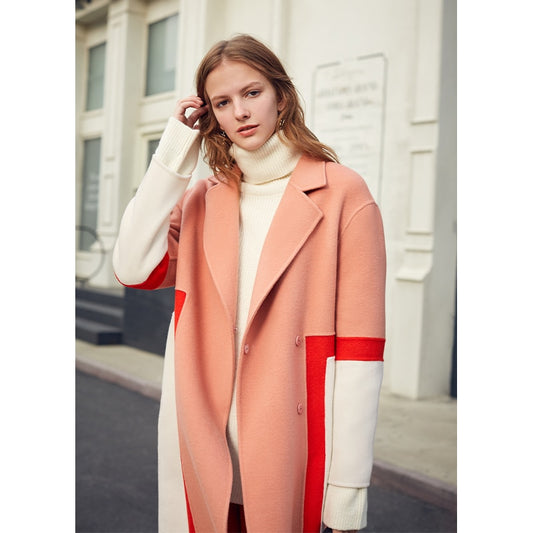 Women's Double-Sided Wool Coat | Pink