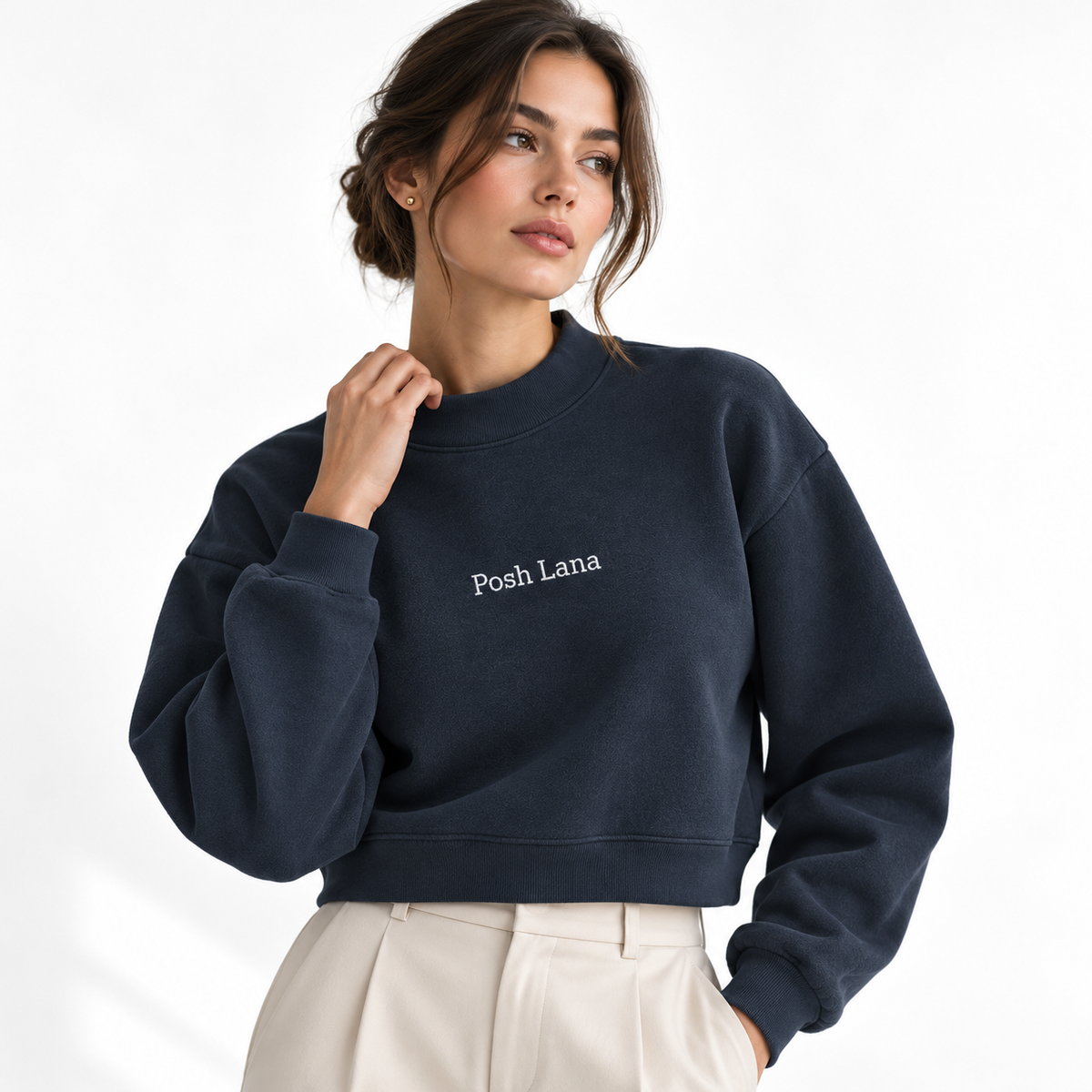 The Relaxed Fleece Mock-Neck Blue Sweatshirt ElegantPoshLanaStudioPortrait_122c3565-623a-45b0-b51c-afe53672ec5c