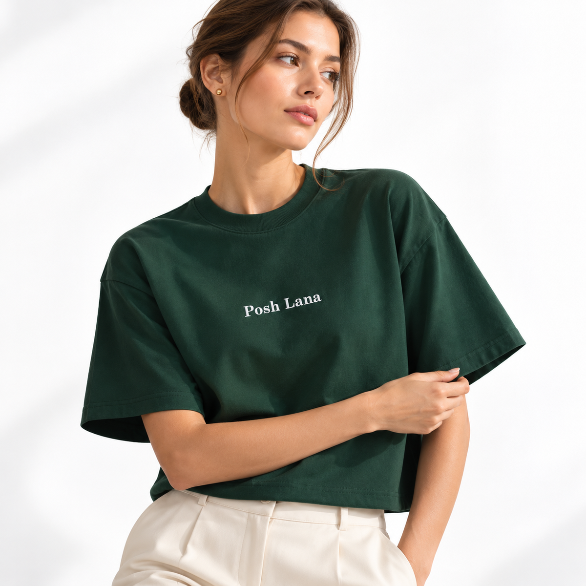 The Boxy Heavyweight Green Cotton Tee ElegantPoshLanaStudioPortrait_b6f34cff-7bae-4f04-a31e-c4ea2aac8298
