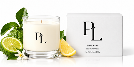 Scented Candle - Bergamot + Lemon Elegant_Citrus_Candle_Product_Display