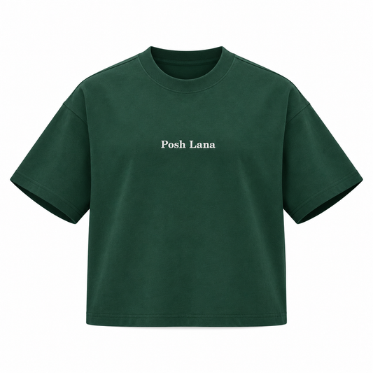 The Boxy Heavyweight Green Cotton Tee EmeraldPoshLanaBoxyTee
