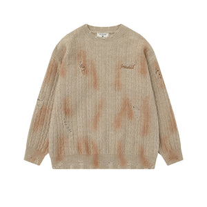 Piercing Detail Printed Knit Sweater F101C44EB262005CF370559C4EC7B3EA