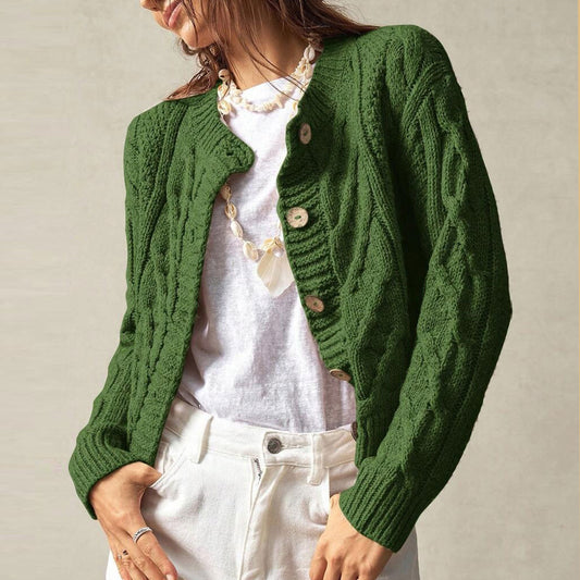 Retro Cable Knit Cardigan