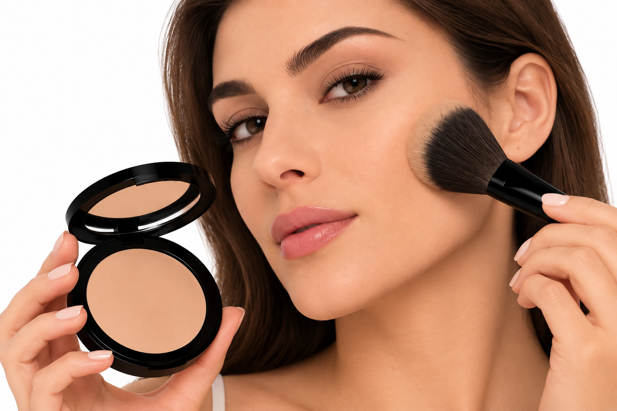 Dual Blend Powder Foundation - Mesa FlawlessPowderApplicationClose-Up