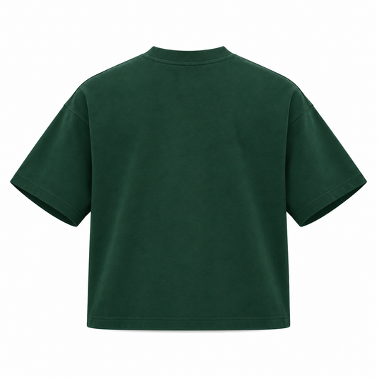 The Boxy Heavyweight Green Cotton Tee ForestGreenOversizedT-ShirtBack
