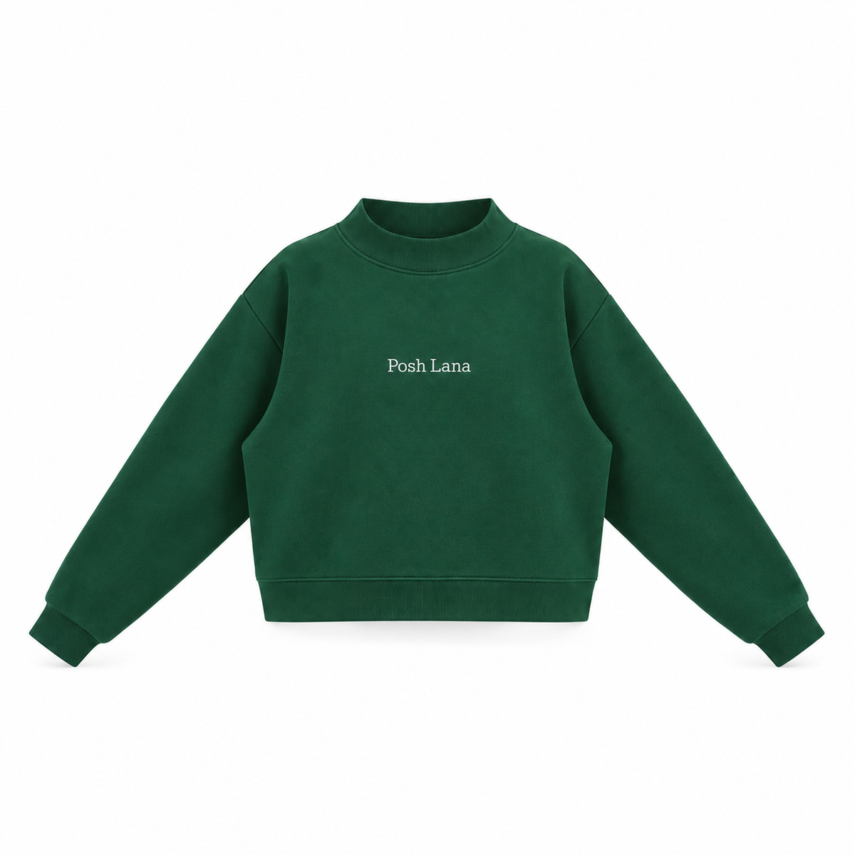 The Relaxed Fleece Mock-Neck Green Sweatshirt ForestGreenPoshLanaSweatshirt