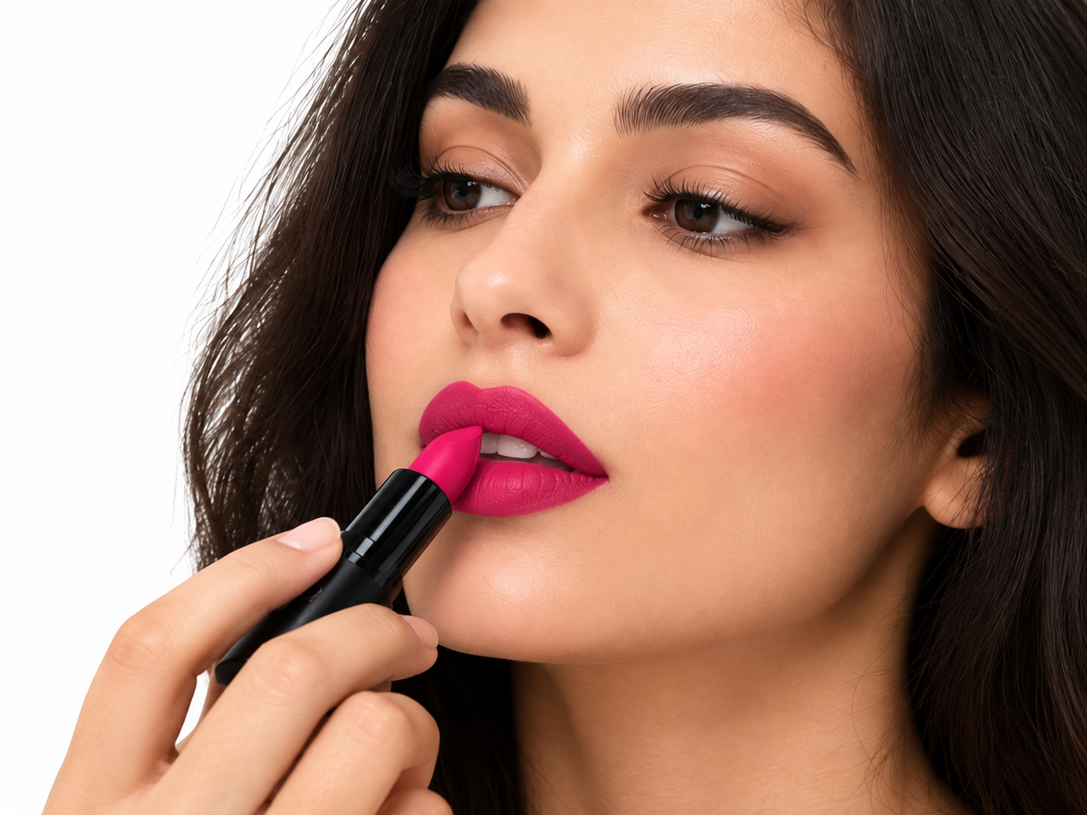 Matte Lipstick - Fuschia Fever FuchsiaLipstickStudioBeautyPortrait