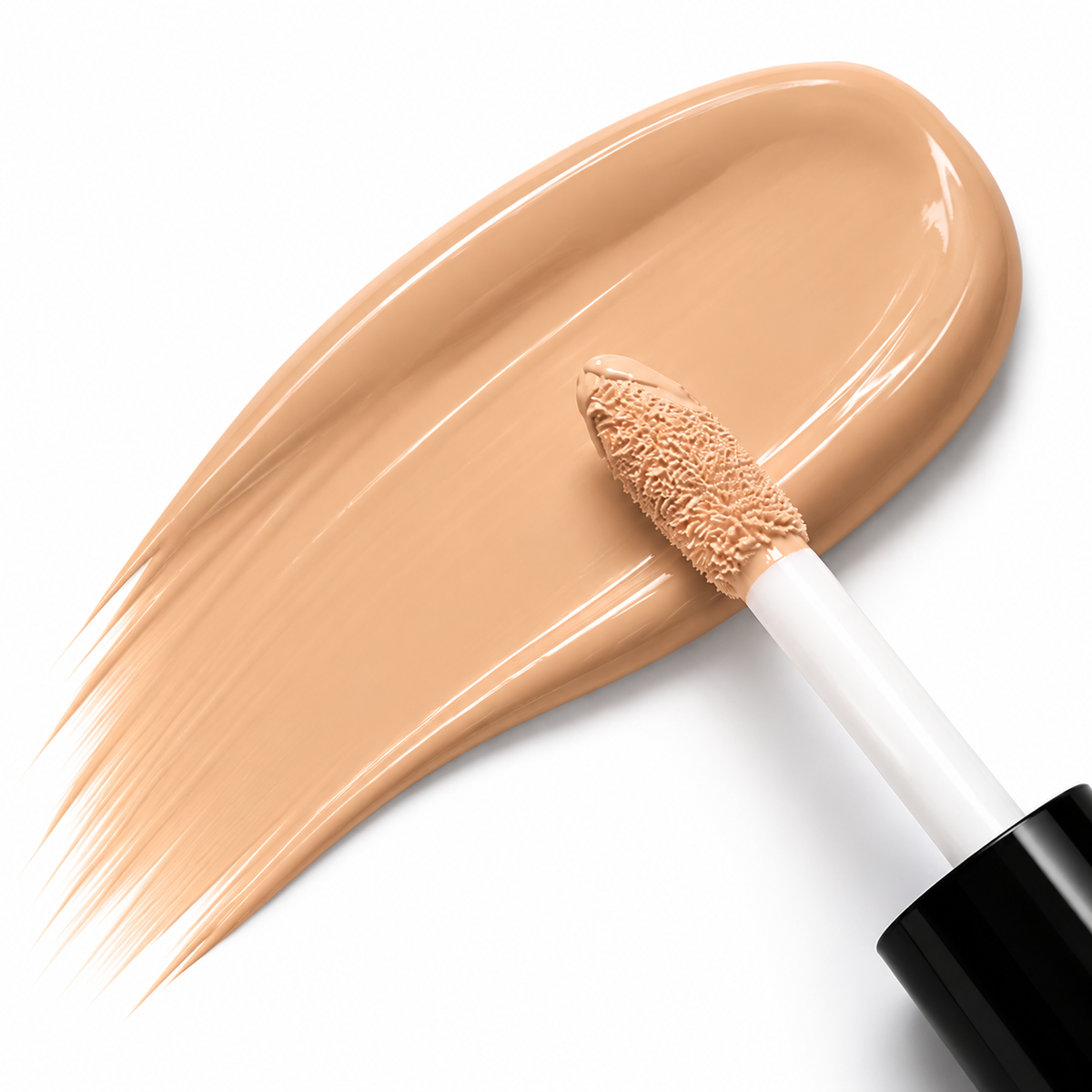 Concealing Cream - Custard GlossyBeigeMakeupSwatchandApplicator