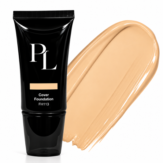 Full Cover Foundation - Butter GlossyBlackFoundationTubeandCreamSwatch