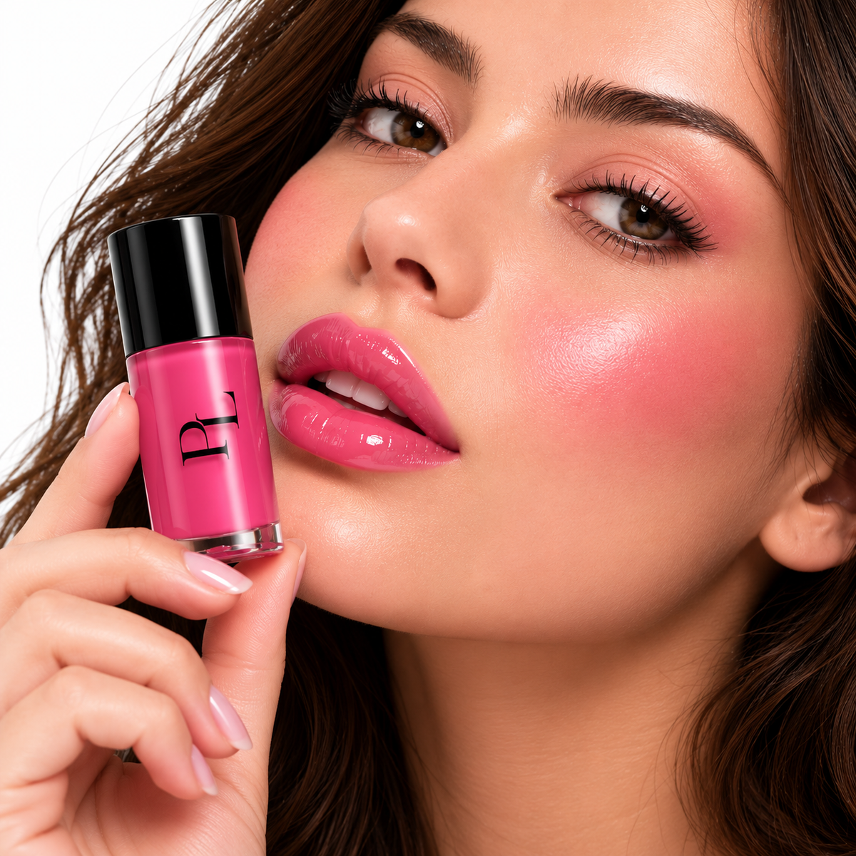 Hydrating Lip Oil - Sheer Hot Pink GlossyPinkLipOilBeautyAd