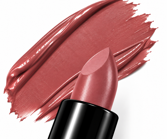 Lipstick - Creamy Mauve GlossyRose-MauveLipstickSmearandBullet