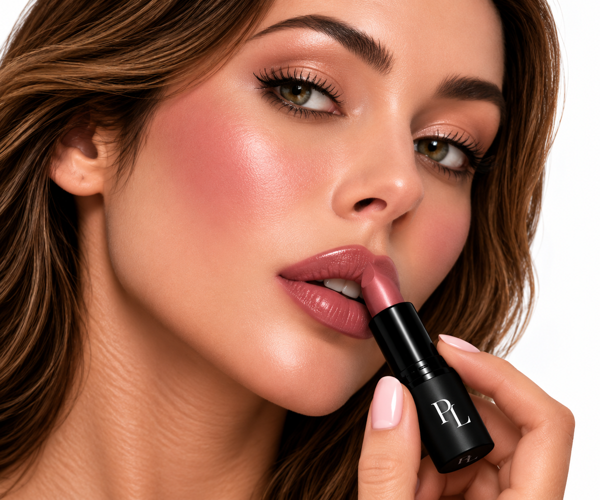 Lipstick - Creamy Mauve GlossyRoseLipstickBeautyPortrait