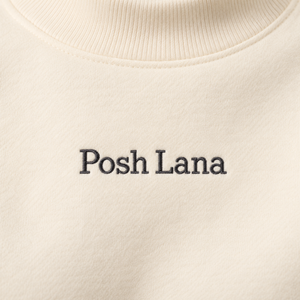 The Relaxed Fleece Mock-Neck Cream Apricot Sweatshirt Cream Apricot IvorySweatshirtwithPoshLanaEmbroidery