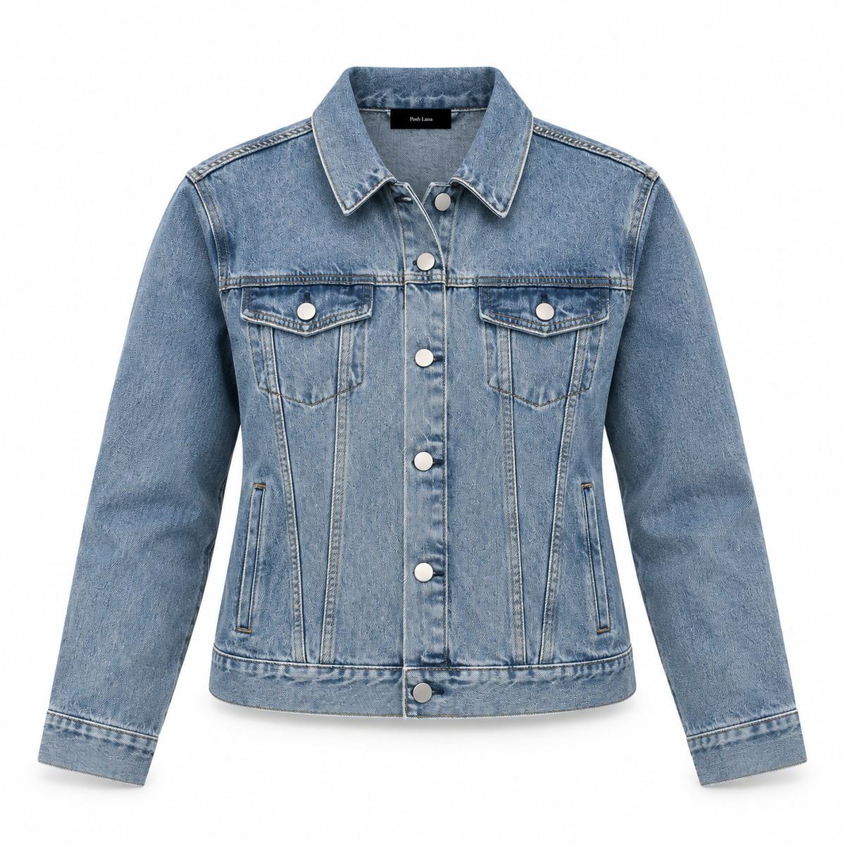 The Vintage-Wash Denim Jacket Blue Light-Wash_Denim_Trucker_Jacket